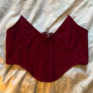 Maroon Cropped Bustier